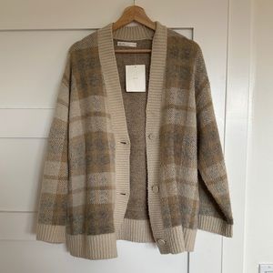 Oak + Fort Plaid Cardigan Oversized